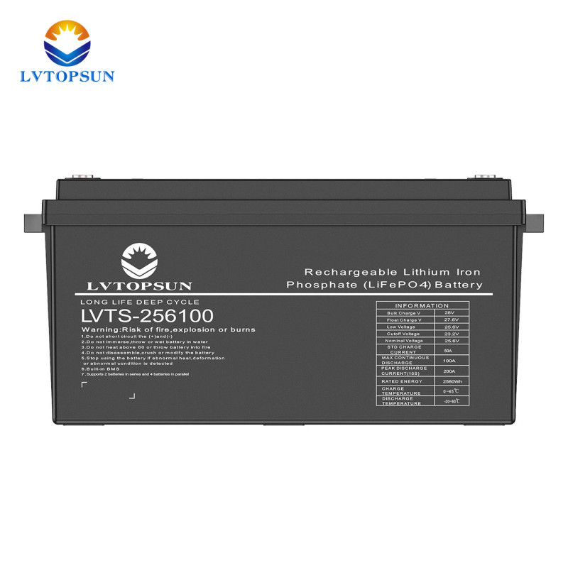 LVTOPSUN 25.6V 100AH Lithium Lifepo4 Battery